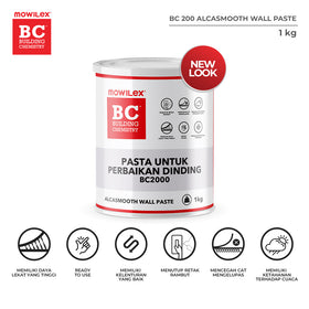 Mowilex BC 2000 Alcasmooth Wall Paste Plamir Dempul Tembok - MOWILEX
